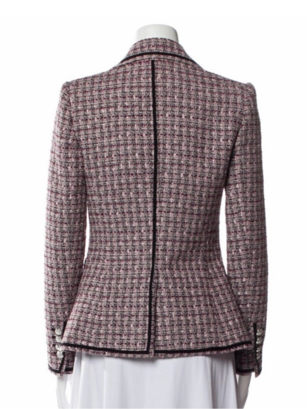 NWOT Veronica Beard Theron Double-Breasted Tweed Blazer Pink Purple Size 8 - Picture 2 of 9